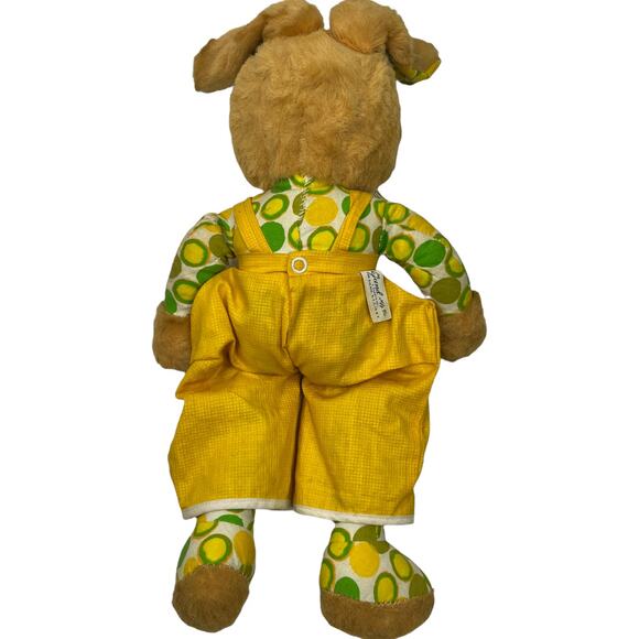 Vintage 60s 70s Gund Plush Rabbit 15" MOD Hippie Polka Dot print Retro Plushie - Picture 4 of 6